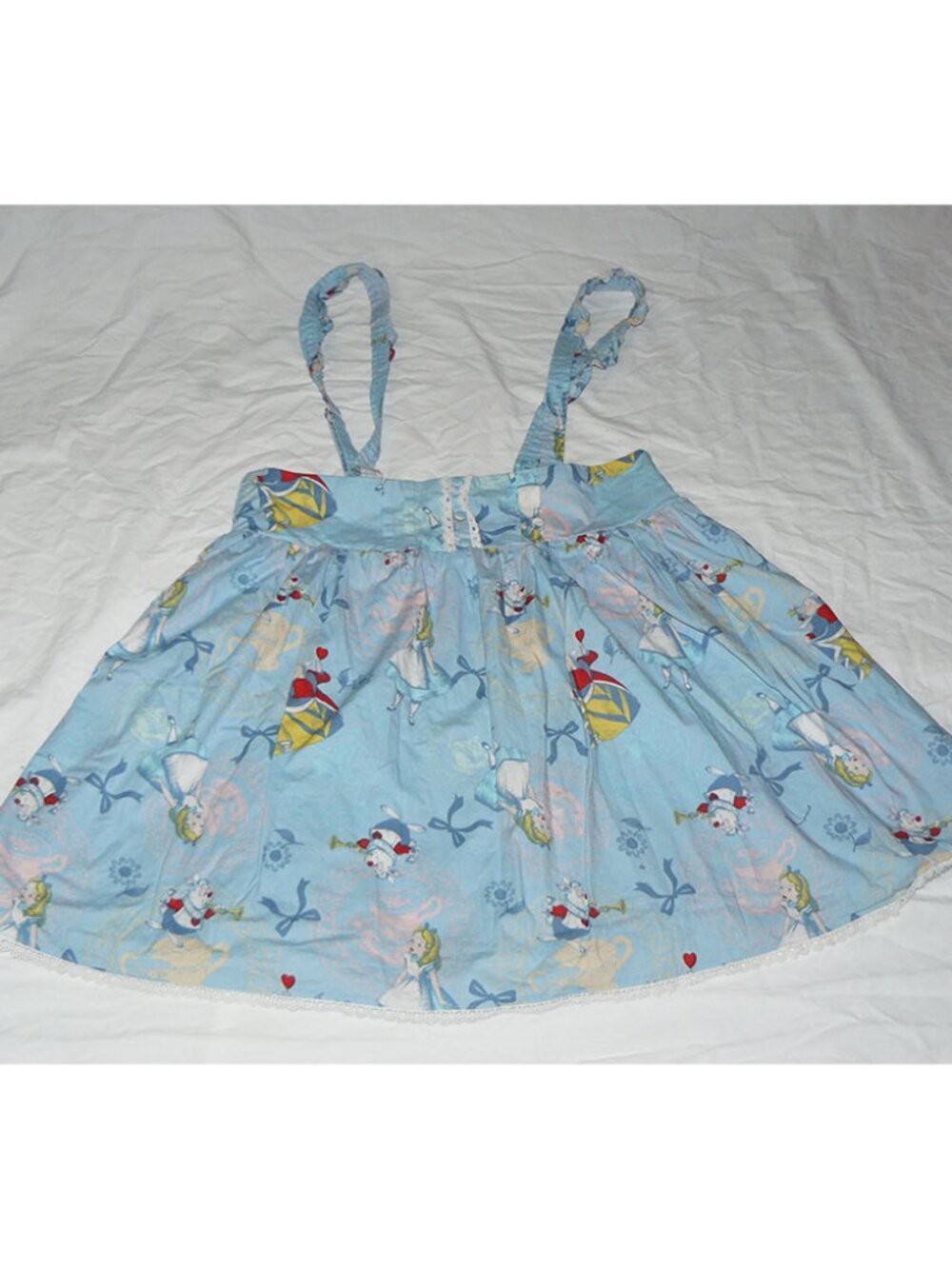 Disney Hot Topic Alice in Wonderland Skirt w/ Suspenders, Lace & Ruffles XL, EUC